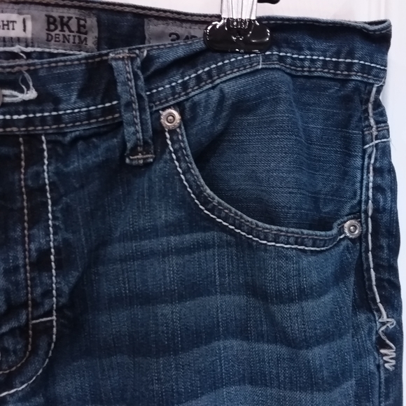 Men's BKE Derick Straight Jeans 34R Waist by approx 30 Leg Pre-owned Blue - Picture 4 of 16